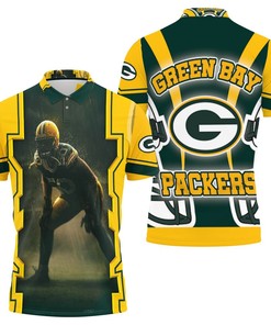 All Over Print Polo Shirt with Athleisure design for Green Bay Packers fans and A. J. Hawk 50