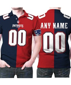 All Over Print Polo Shirt with Personalized Tom Brady Vapor Navy Red Two Tone Jersey Style