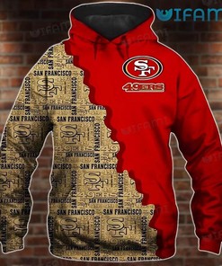 All Over Print Text Pattern Hoodie 3D San Francisco 49ers Gift