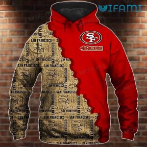 All Over Print Text Pattern Hoodie 3D San Francisco 49ers Gift - Image 2