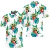 All Over Print and 3D Printed Seamless Tropical Green Leaves Baby Yoda Hugging Strawberries Polo Shirt