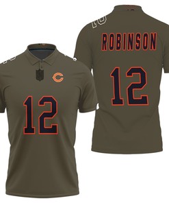 Allen Robinson #12 Great Player NFL Salute To Service Retired Player Limited Olive Jersey Style Polo Shirt