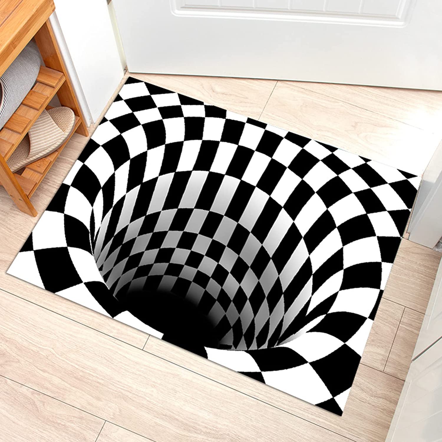 Altsuceser 3D Carpet Bottomless Hole Optical Illusion Area Rug - Vortexes Illusion Large Rugs Floor Mat - Image 3