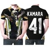 Alvin Kamara 41 Legend Player Nfl American Football Team 3d Designed All Over Breathable Fabric Polo Shirt for Fans