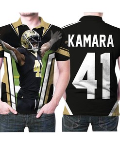 Alvin Kamara 41 Legend Player Nfl American Football Team 3d Designed All Over Breathable Fabric Polo Shirt for Fans