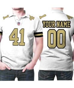 Alvin Kamara #41 New Orleans Saints Football Logo Personalized Name 3D Polo Shirt for Saints Fans and Lovers
