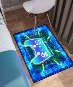 American Flag Gaming Rug for Boys Room Decor with Video Game Controller