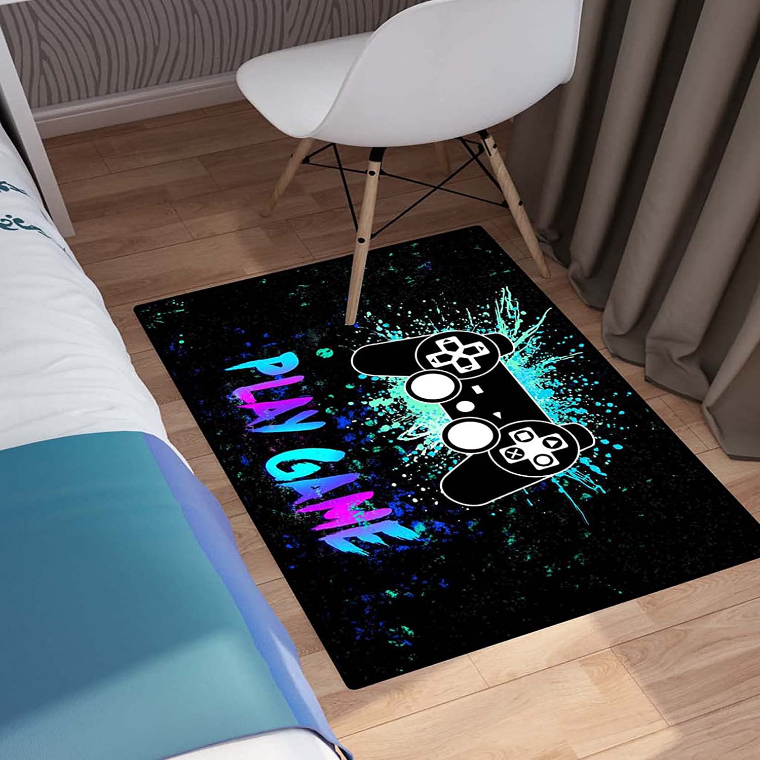 American Flag Gaming Rug for Boys Room with Small Size Polyester Mat - Image 4