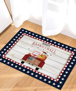 American Shot Basketball Truck Stars Edge Personalized Area Rug for Boys' Room and Living Room Decoration