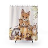 Animal Friends Shower Curtain | Children's Bathroom Shower Curtain 71 x 71 Vintage Bathroom Shower Curtains