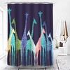 Animal fauna wildlife forest Shower Curtain | Colorful giraffes pattern | Fabric Bathroom Curtain