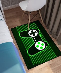 Anime Galaxy Gamer Theme Door Mat for Video Game Area Rug: Non-Slip Carpets Floor Mat with Gamepad Design