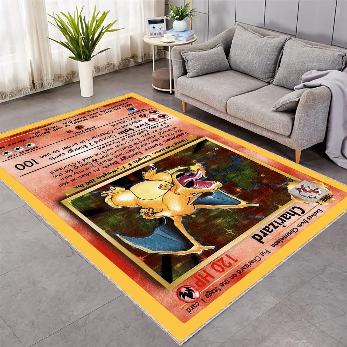 Anime Game Card Rug, Perfect for Kids' Room Decor and Playing Area, Featuring Fun Anime Theme