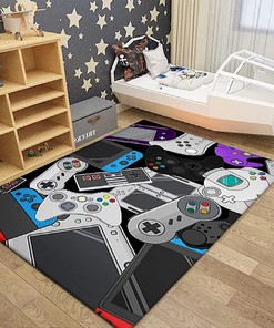 Anime Gamer Rugs for Boys' Bedroom - Non-Slip Crystal Floor Polyester Rug