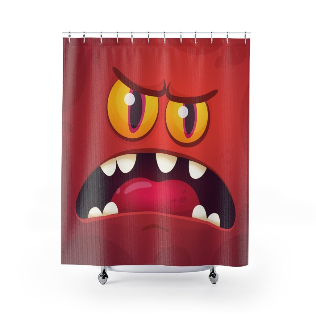 Another fun Kids Shower Curtain with a Monsters Face