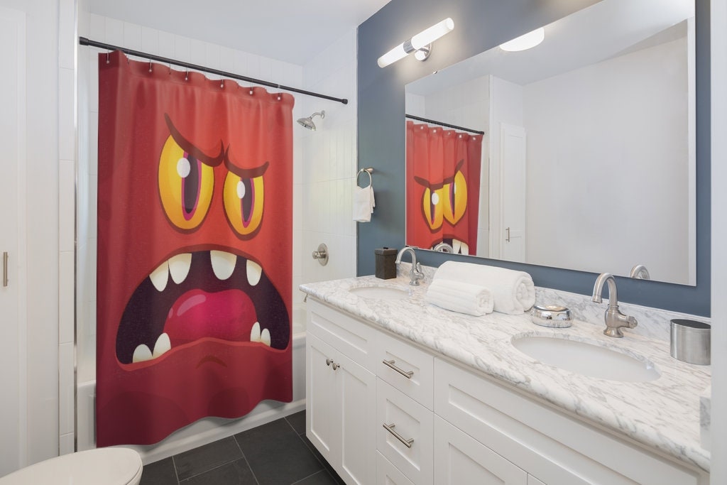 Another fun Kids Shower Curtain with a Monsters Face - Image 2