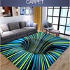 Anti-Slip Soft Spiral Rectangle Carpet - 3D Optical Illusion Geometric Floor Mat for Living Room and Bedroom