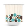 Aqua Brown & Beige Shower Curtain, Geometric Bath Curtain, Brown Bathroom