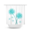Aqua Dandelion Flower Shower Curtain for Farmhouse Bathroom Decor