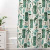 Aqua Tiki Shower Curtain | Hawaiian Print Tropical Tiki Theme | Mid Century Modern Retro Bathroom Decor