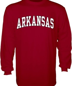 Arching Team Color Long Sleeve T Shirt Arkansas Razorbacks Hoodie Sweatshirt Shirt Gift For Ncaa Fans