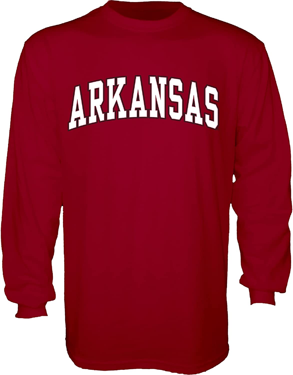 Arching Team Color Long Sleeve T Shirt Arkansas Razorbacks Hoodie Sweatshirt Shirt Gift For Ncaa Fans