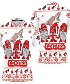 Arizona Coyotes Ugly Sweatshirt Christmas Gnomes 3D Polo Shirt with All Over Print
