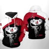 Arizona Diamondbacks MLB 3D All-Over Print US Flag Skull Zipper Hoodie