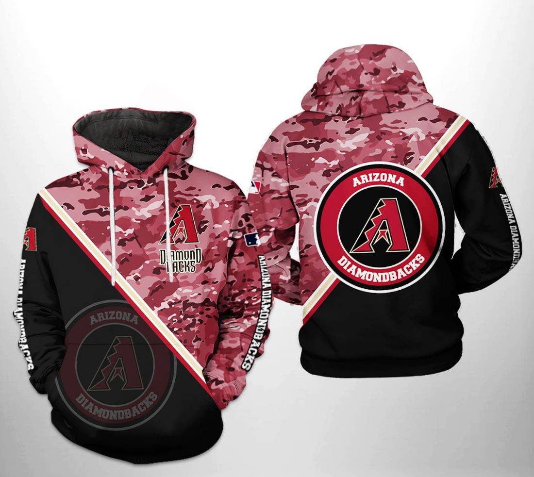 Arizona Diamondbacks MLB Camo 3D Hoodie with Team Logo