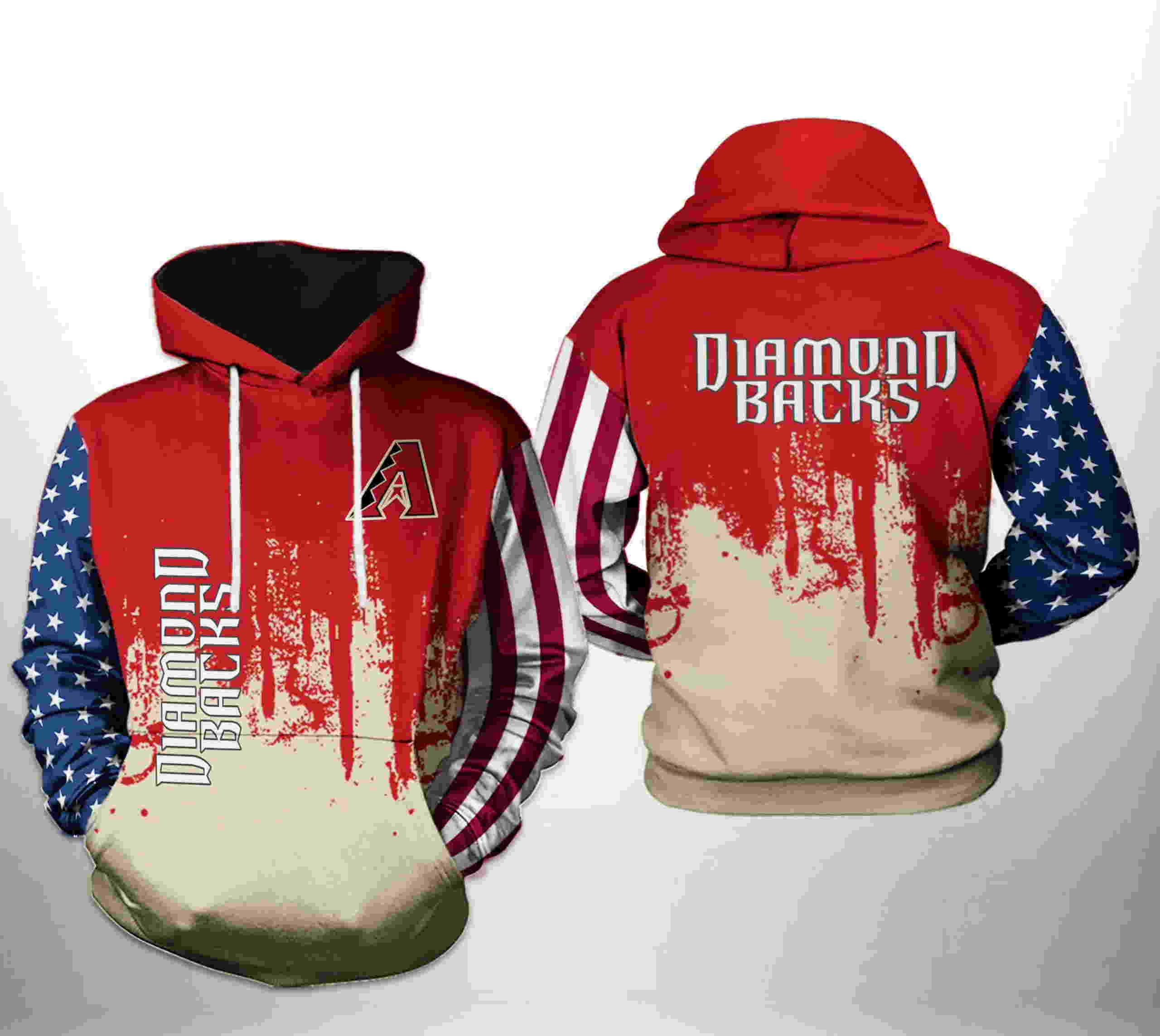 Arizona Diamondbacks MLB Team US 3D Hoodie with Patriotic Design