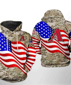 Arizona Diamondbacks MLB US Flag Camo Veteran 3D Hoodie with Unique Print