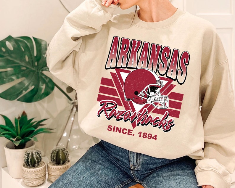 Arkansas Crewneck Sweatshirt, Vintage Arkansas Football Sweatshirt, Football Fan Shirt, University Football Fan Shirt - Image 2