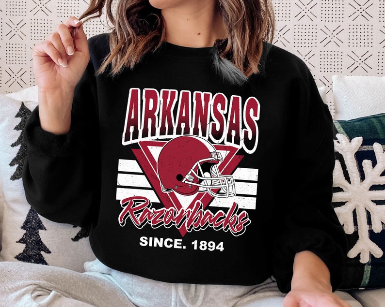 Arkansas Crewneck Sweatshirt, Vintage Arkansas Football Sweatshirt, Football Fan Shirt, University Football Fan Shirt - Image 4