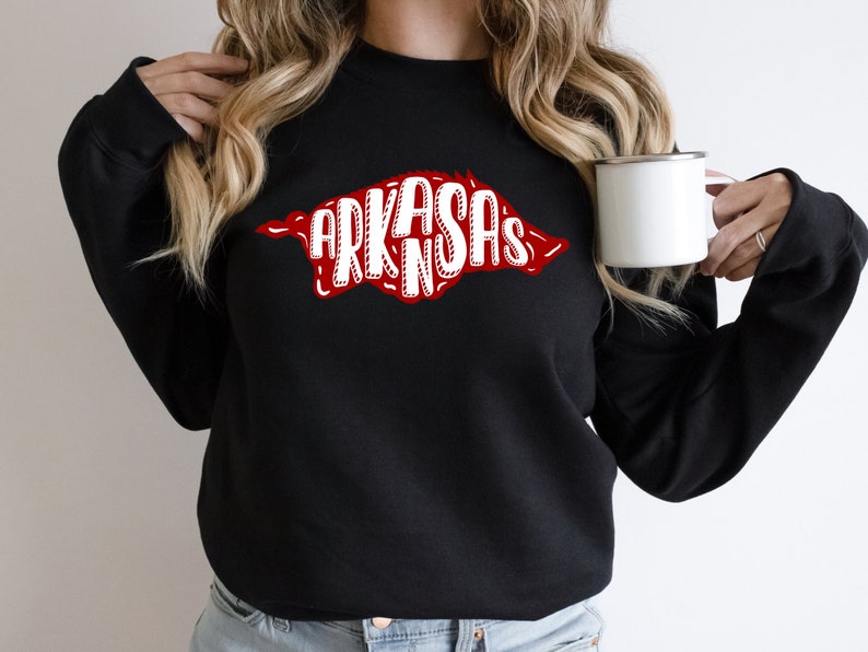 Arkansas Football Shirt, University Of Arkansas Sweater, Razorbacks Sweatshirt, Woo Pig Sooie Shirt, Go Hogs Sweater - Image 2