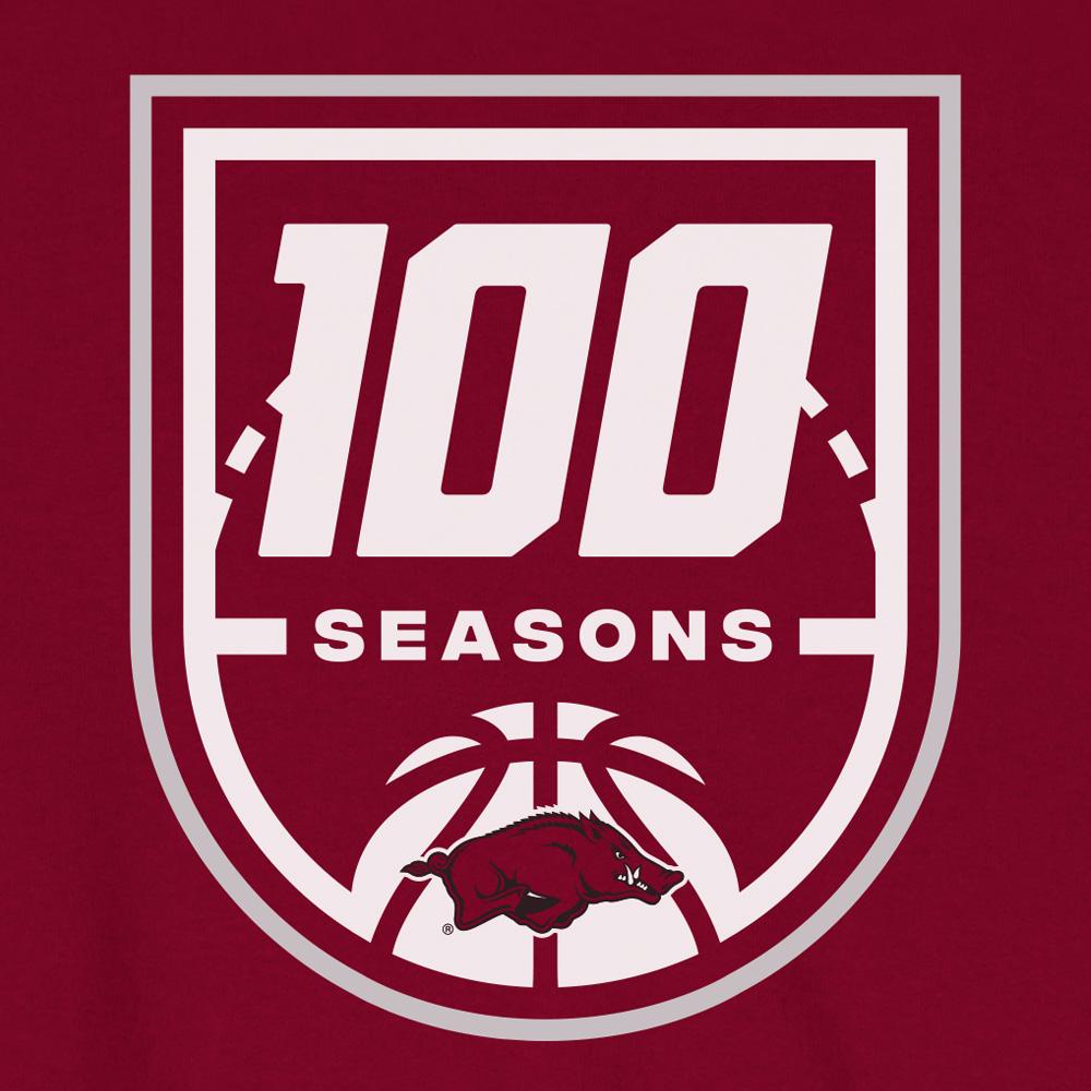 Arkansas Razorbacks 100 Seasons Basketball Fleece Crew Cardinal, Hogs Shirt Gifts For Razorbacks Lover - Image 2