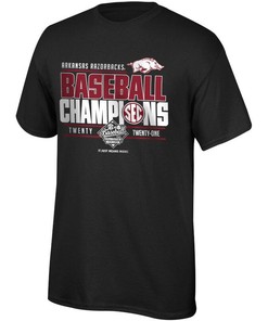 Arkansas Razorbacks 2021 Sec Baseball Tournament Champs Locker Room Short Sleeve T-Shirt Commemorate Razorbacks' Victory