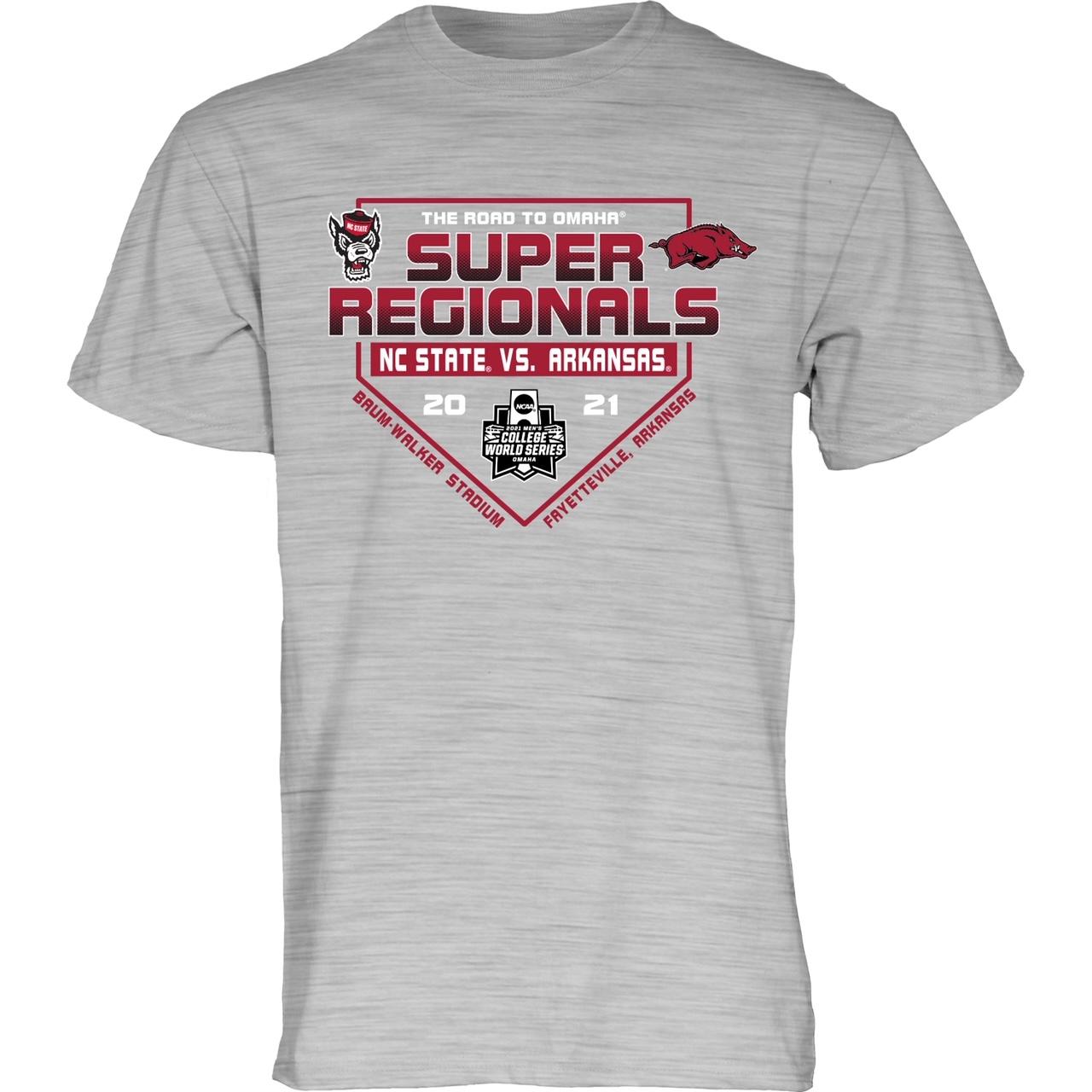 Arkansas Razorbacks 2021 Super Regionals Cross Grain Short Sleeve T-Shirt, Hogs Shirt Gifts For Razorbacks Lover