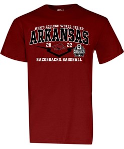 Arkansas Razorbacks 2022 Baseball Cws Single Team Short Sleeve T-Shirt Cardinal