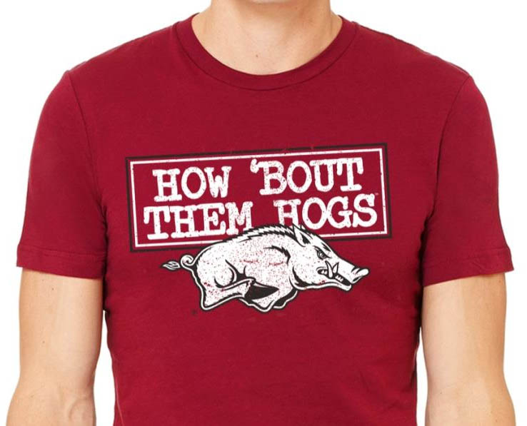 Arkansas Razorbacks Adult T-Shirt Cardinal How Bout Them Hogs, Hogs Shirt Gifts For Razorbacks Lover