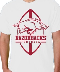 Arkansas Razorbacks Adult T-Shirt Running Hog Football For Ncaa Fans