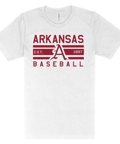 Arkansas Razorbacks Baseball Bar Short Sleeve T-Shirt For Ncaa Fans