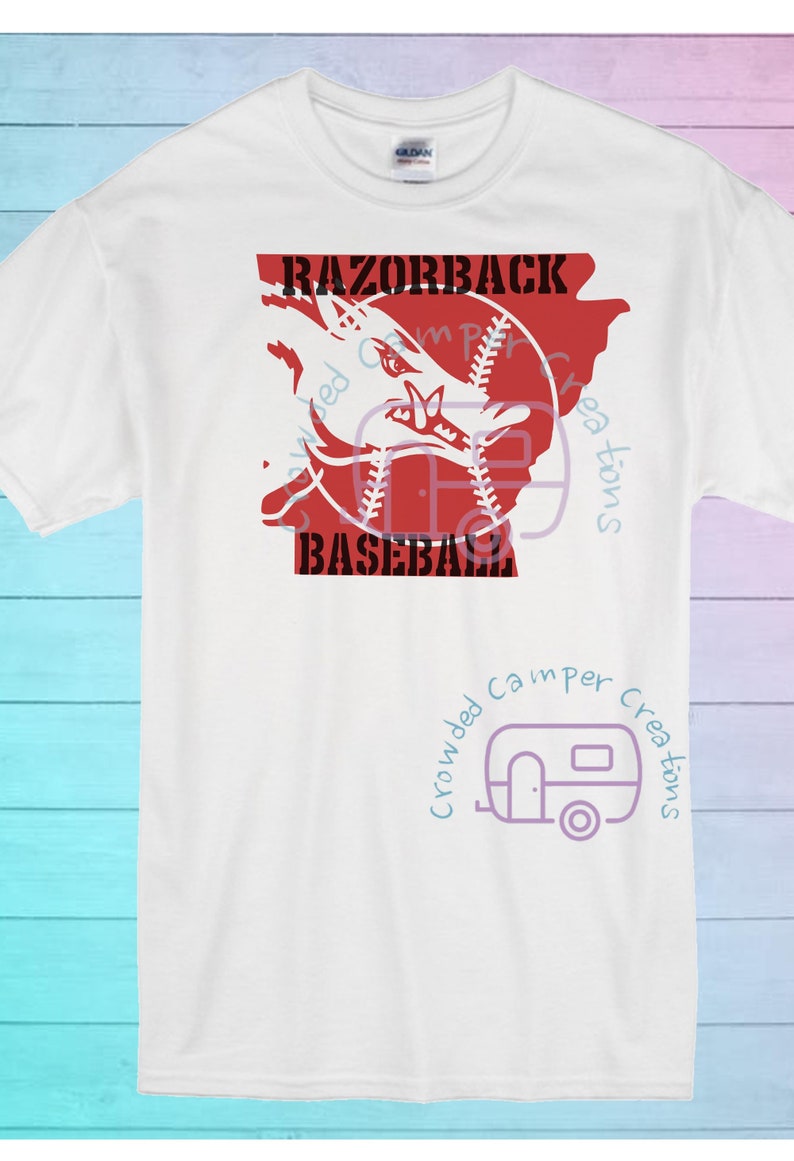Arkansas Razorbacks Baseball, Woo Pig Sooie, Baseball Bleached T-Shirt, University Of Arkansas Hoodie, Sweatshirt - Image 2