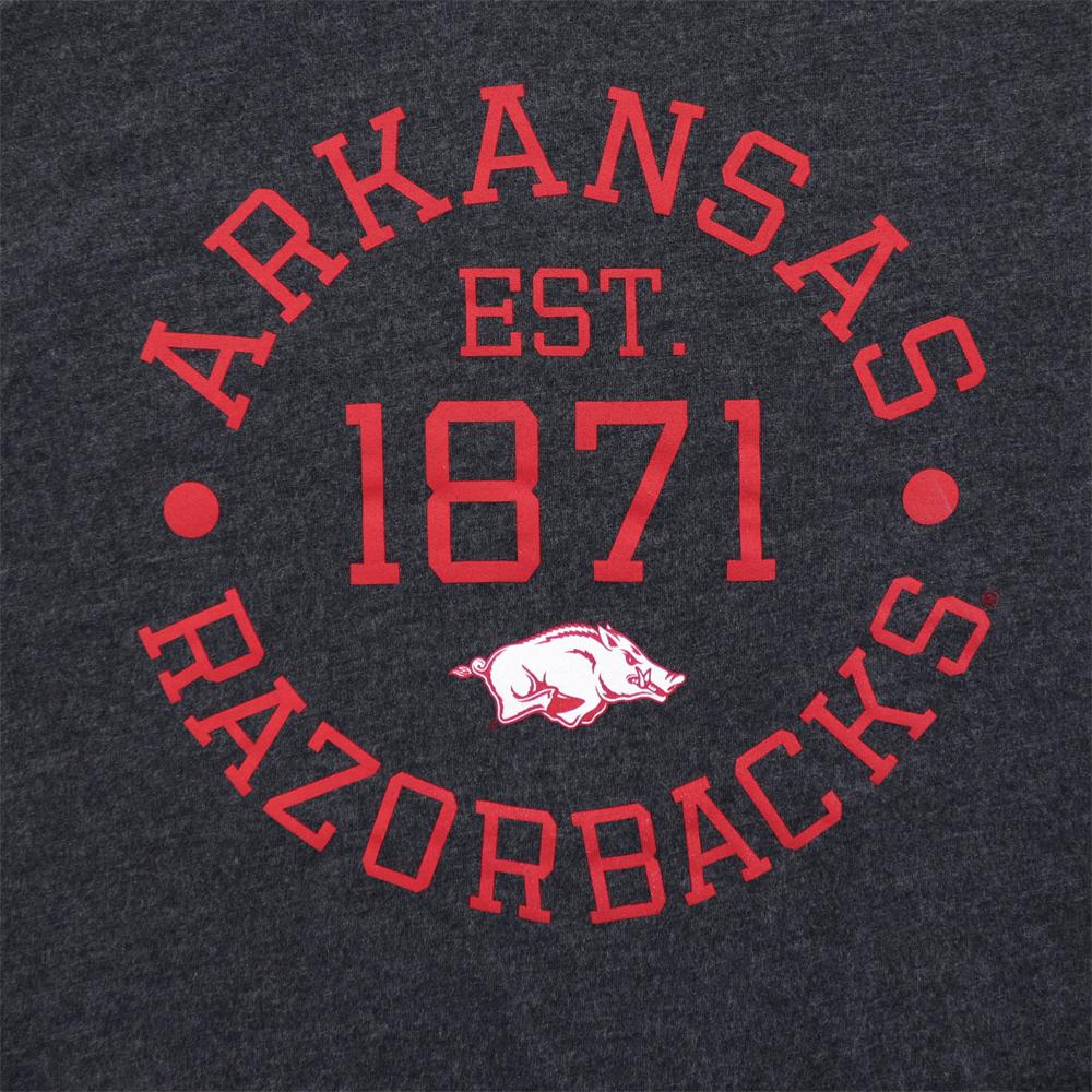 Arkansas Razorbacks Est Circle Unisex Sueded Short Sleeve T-Shirt Dark, Hogs Shirt Gifts For Razorbacks Lover - Image 2
