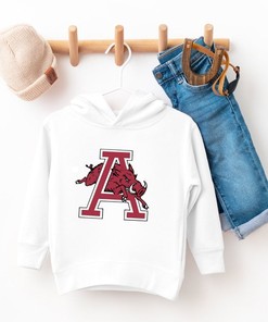 Arkansas Razorbacks Hoodie Sweatshirt Tee, Toddler Kids Woo Pig Sooie Apparel
