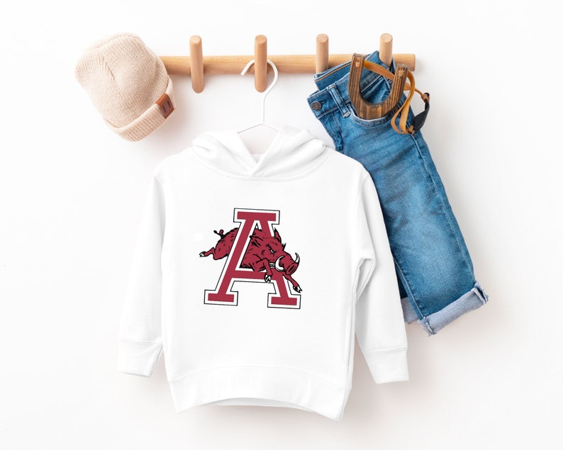 Arkansas Razorbacks Hoodie Sweatshirt Tee, Toddler Kids Woo Pig Sooie Apparel