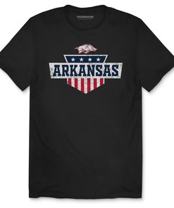 Arkansas Razorbacks Patriotic Shield Unisex Short Sleeve T-Shirt, Hogs Shirt Gifts For Razorbacks Lover