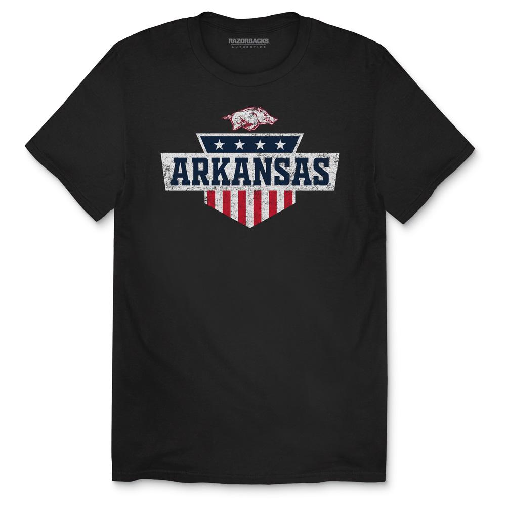 Arkansas Razorbacks Patriotic Shield Unisex Short Sleeve T-Shirt, Hogs Shirt Gifts For Razorbacks Lover