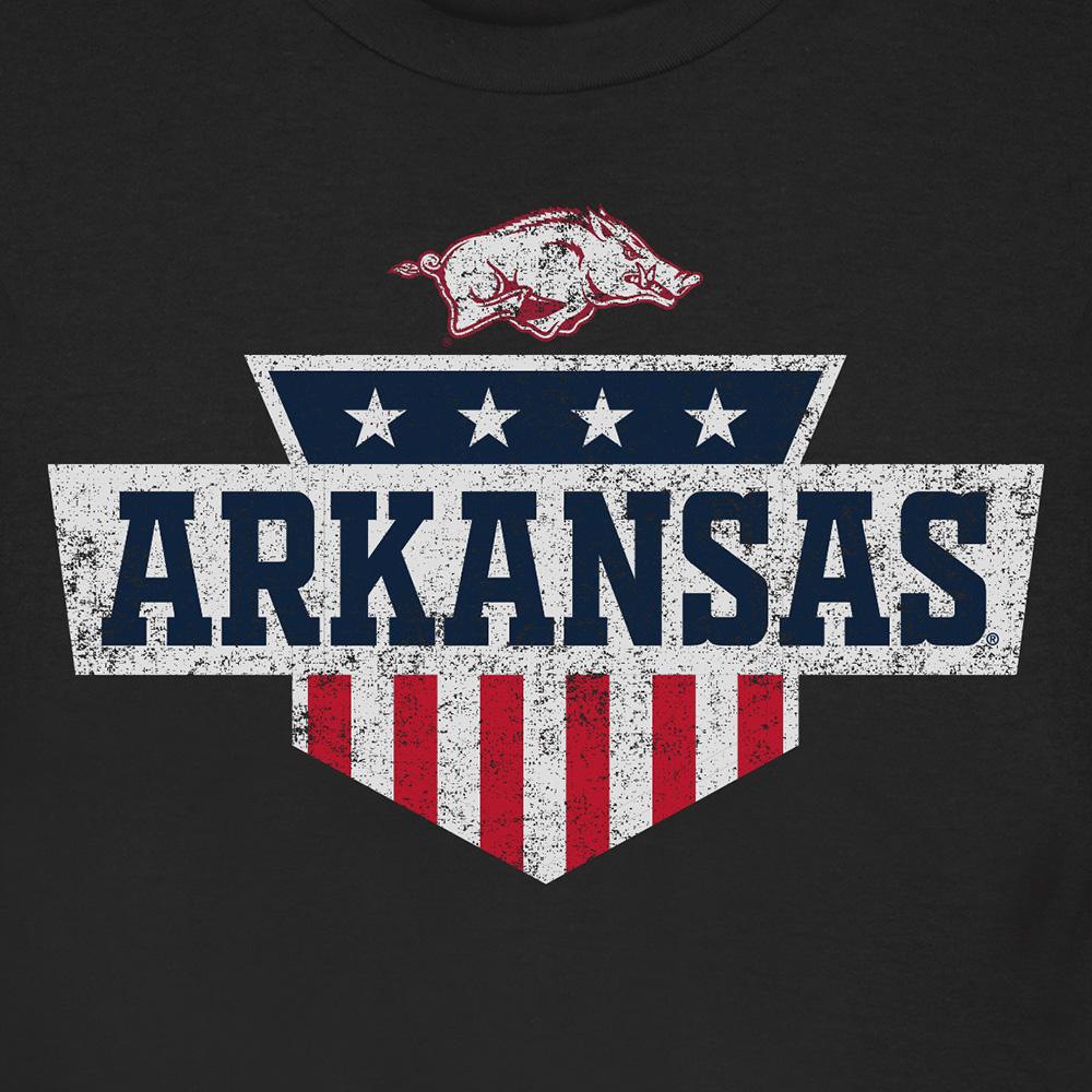 Arkansas Razorbacks Patriotic Shield Unisex Short Sleeve T-Shirt, Hogs Shirt Gifts For Razorbacks Lover - Image 2