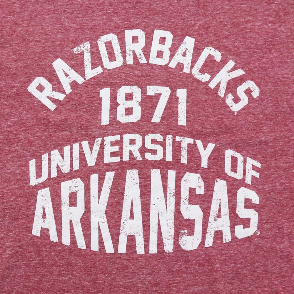 Arkansas Razorbacks Retro Stack Unisex Tri-Blend Short Sleeve T-Shirt Cardinal Razorbacks Fans Must-Have - Image 2