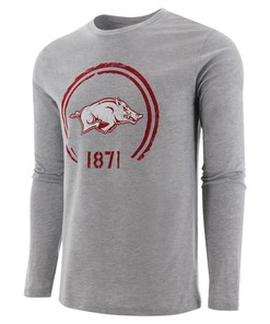 Arkansas Razorbacks Simple Stamp Long Sleeve T-Shirt For Ncaa Fans